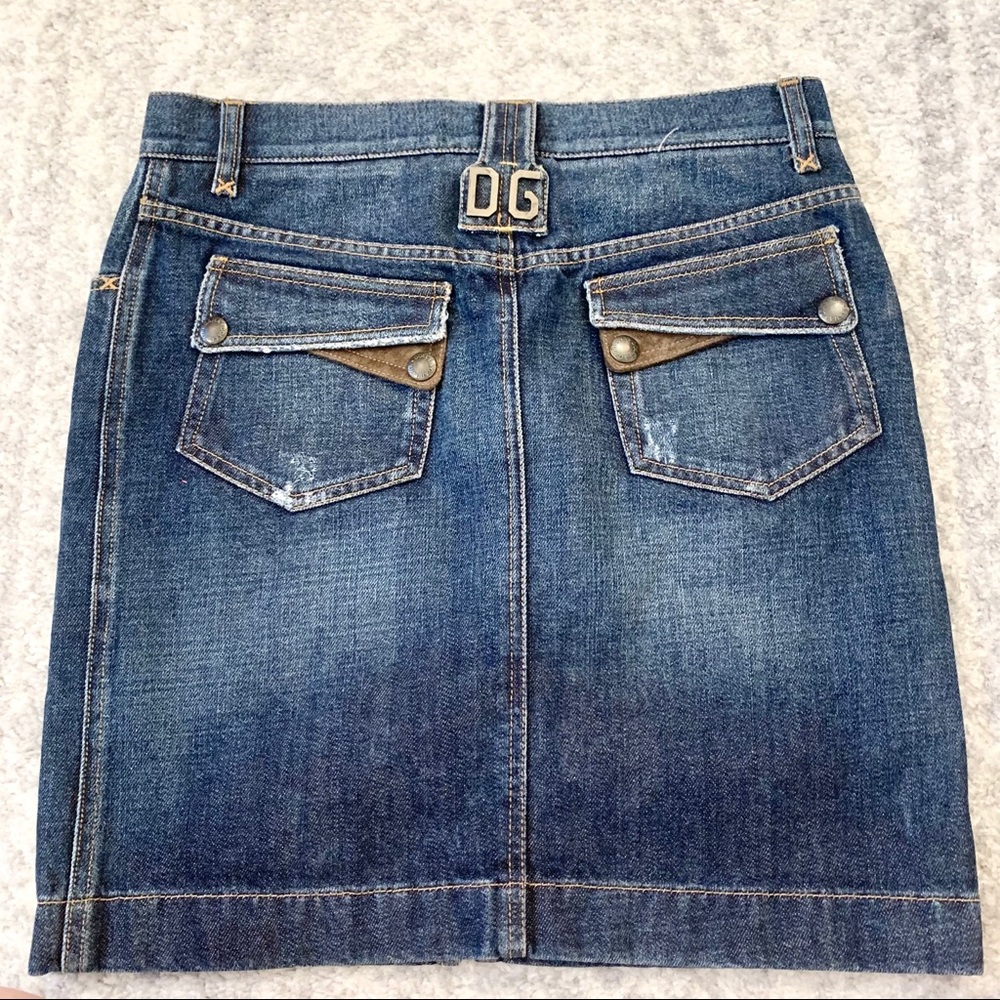 Dolce & Gabbana Denim A-Line Skirt with front slit
